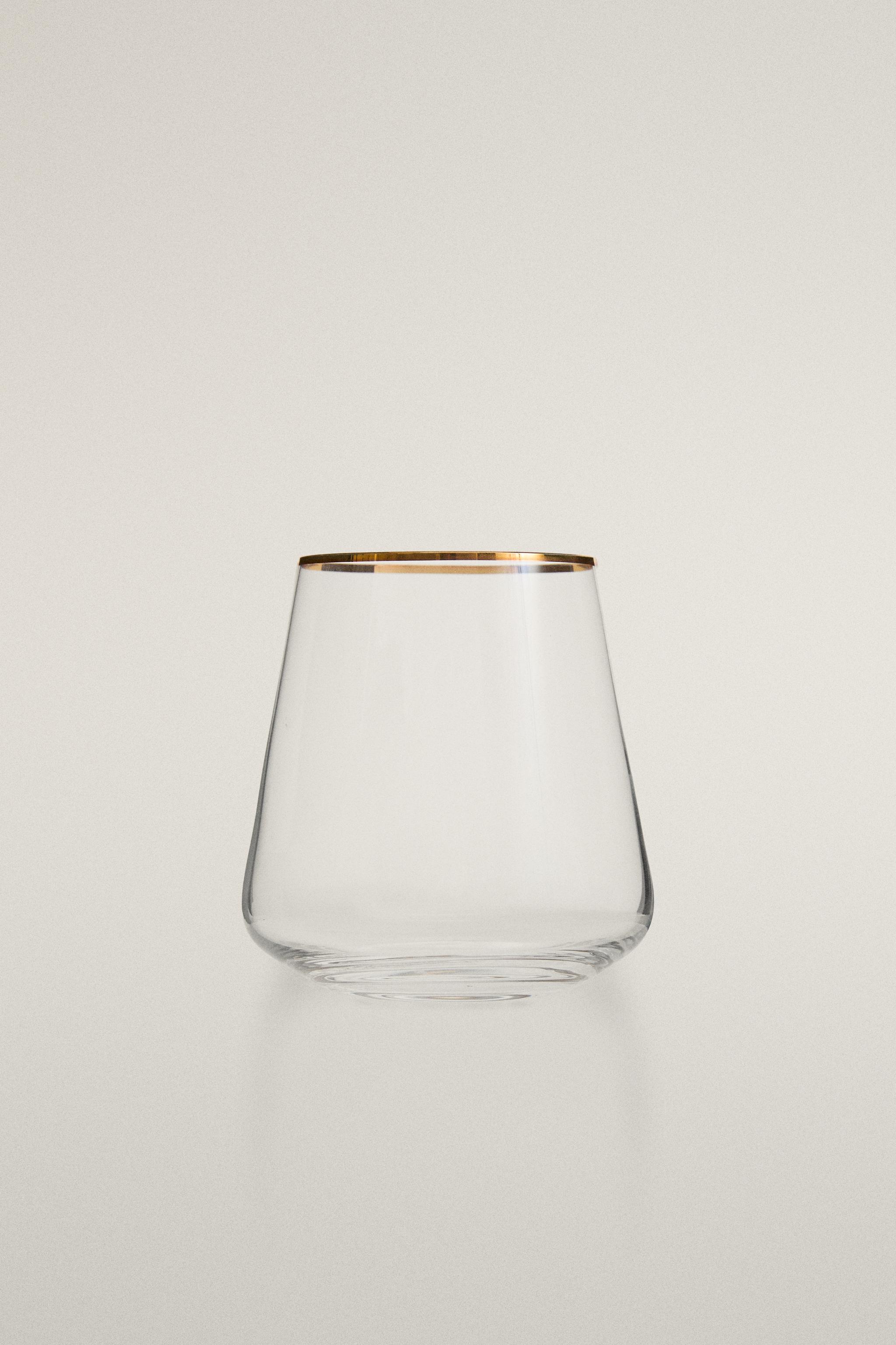 BOHEMIA CRYSTAL TUMBLER WITH A GOLDEN RIM